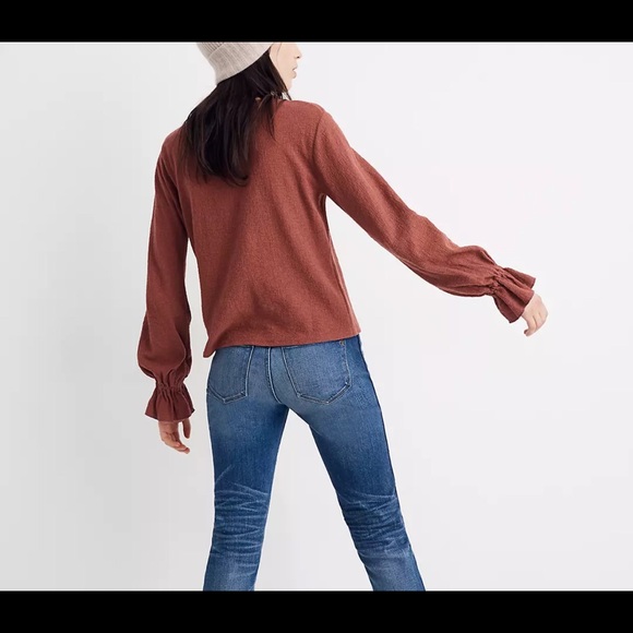 MADEWELL Texture & Thread Ruffle-Cuff Top - Picture 7 of 7